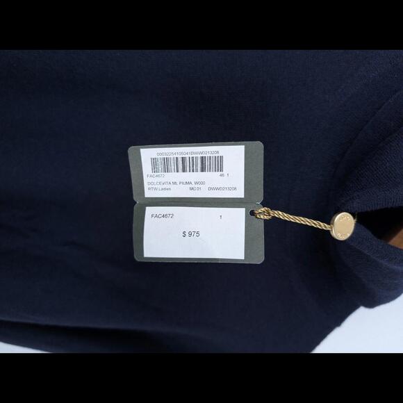 [SOLD] NWT LORO PIANA Women's Sz IT 46 US XL Navy Blue 100% Cashmere Turtleneck - Picture 2 of 13